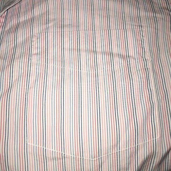 J. Crew Button Up Shirt Mens Size M Blue Red White Pink Stripe LS Tailored Fit - Picture 2 of 5